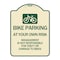 Signmission Bike Parking at Your Own Risk Management Is Not Responsible for Theft or Damage to Bi, TG-1824-24308 A-DES-TG-1824-24308 - alternate 1